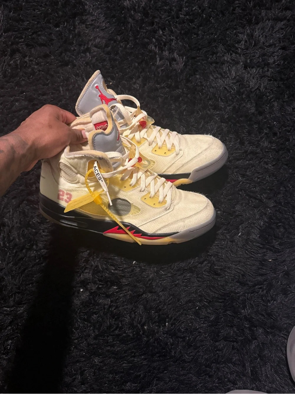 Jordan Men’s High-Top Athletic Sneakers in Yellow, Red, Black